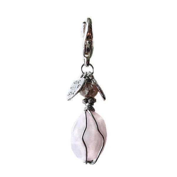 Rose Quartz Healing Dog Collar Charm Oval Pawmulet
